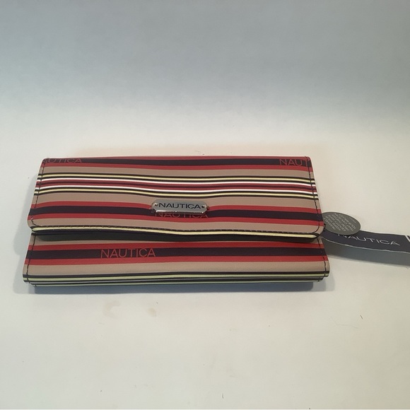 New Nautica Vegan Leather Women’s RFID Clutch Wallet Money Manager Deep Sea Dive - Picture 2 of 8